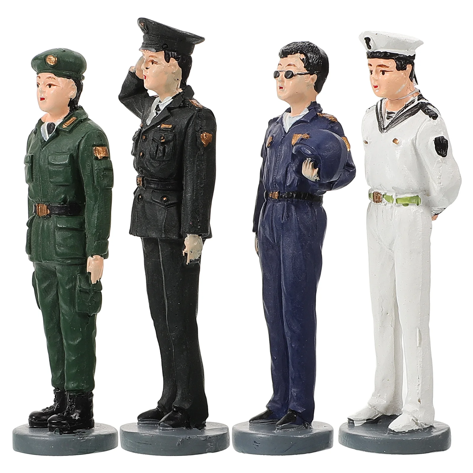 

4 Pcs Sand Table Figures Toys Miniature Soldier Decoration People Figurines Resin