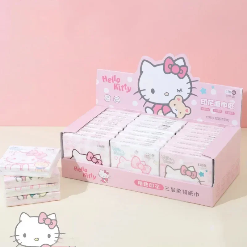 

5 шт., бумажные салфетки с рисунком Hello Kitty, 40 листов