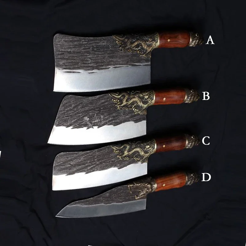 

Home kitchen knife Longquan hand forged kitchen knife light slicing knife commercial chef special blade 5Cr15MoV steel
