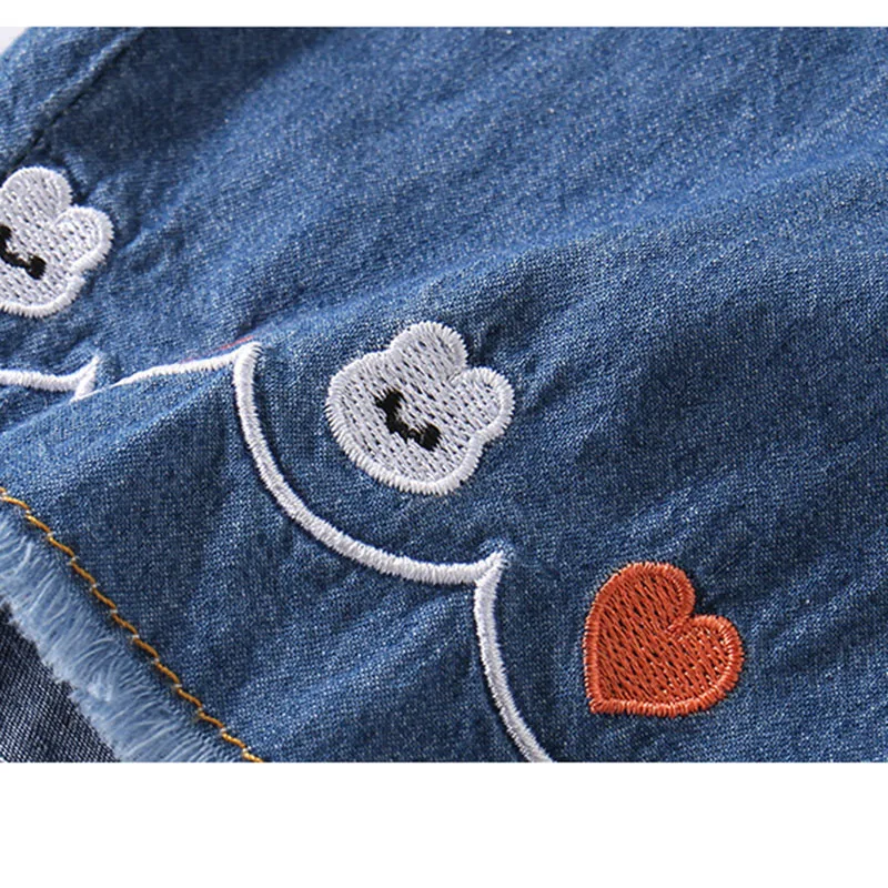Cotton Pants Kids Denim Jeans Girls Jeans Summer Embroidered