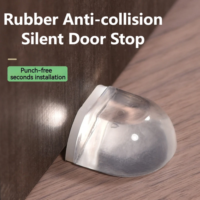 1/2Pcs Door Stopper Punch-free Transparent Self Adhesive Door Holder Stop For Home Protect Walls And Furniture Accessories silicone door stopper door stopper bumpers door stopper magnetic door stopper silicone door sticker