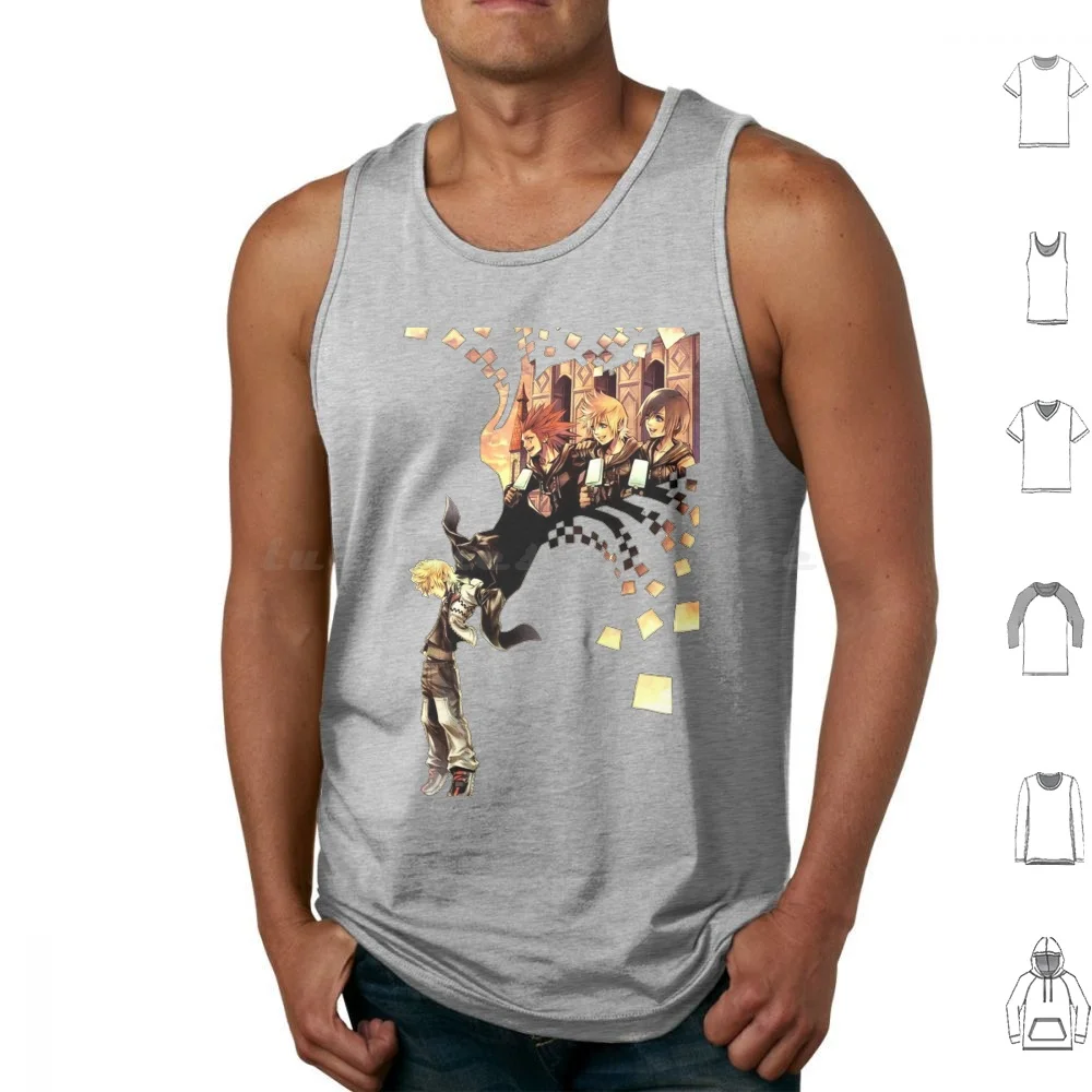 Kingdom Hearts 358 / 2 Giorni Canotte Stampa Cotone Kingdom Hearts Sora Hearts Kingdom Keyblade Game Senza Cuore Kh