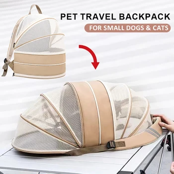 Pet Carrier Backpack Bag for Small Dogs Cats Puppy Kitty Transparent Expandable Breathable Walking Outdoor Travel Products Items 1