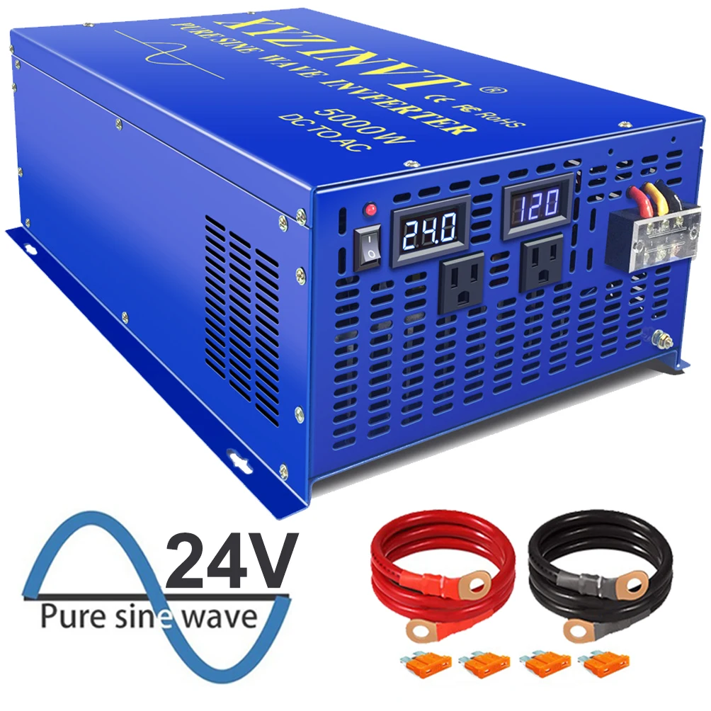 순수 사인파 태양광 인버터, 자동차 전원 인버터, 리모컨 포함, 5000W, 12V, 220V, 24V, 48V, DC에서 120V, 230V, 240V, AC