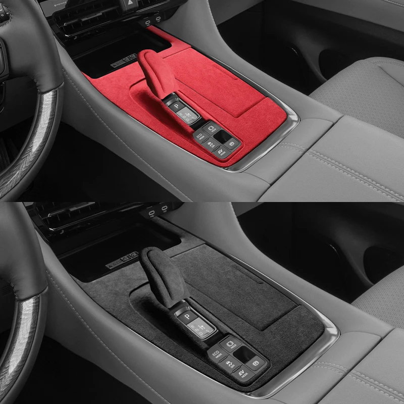 알칸타라 소재 토요타 벨파이어 (2024) 차량 센터 콘솔 패널 및 기어 시프트 커버 프리미엄 인테리어 튜닝 액세서리