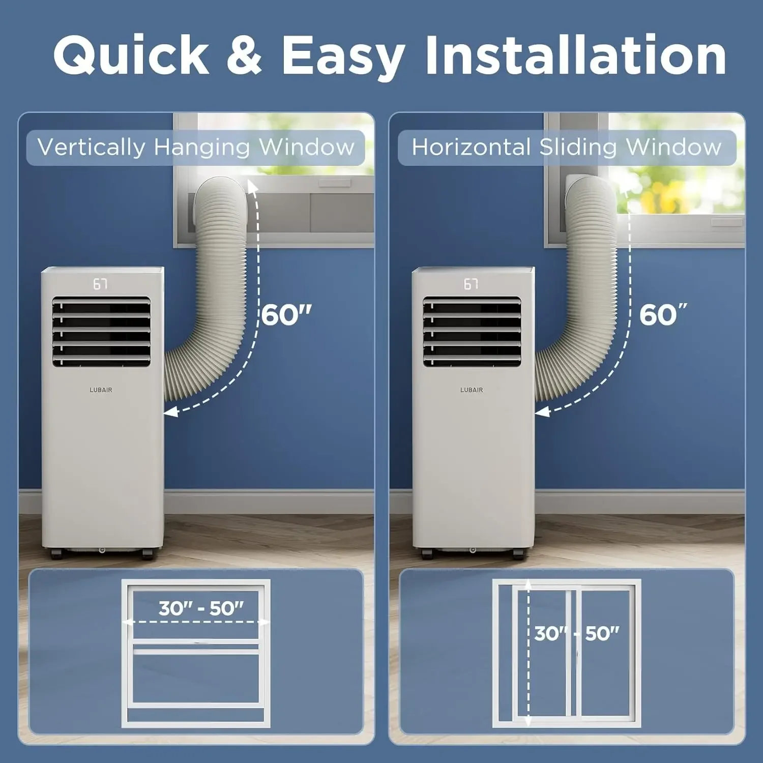 Portable AC Unit with Remote Control for Room up to 300 Sq.Ft, 3-in-1 Room Air Conditioner 4