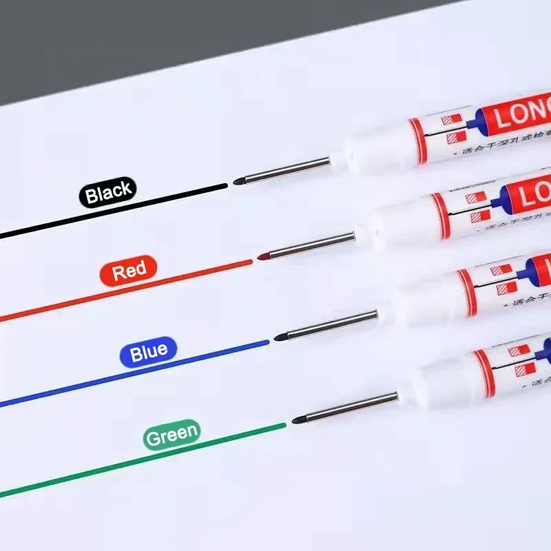 Long Head Markers 4/5Pcs/Set Bathroom Woodworking Decoration Multi-purpose Deep Hole Marker Pens Red/Black/Blue/Green/White Ink