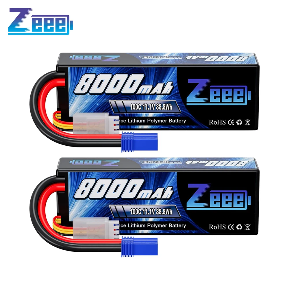 Zeee Lipo 3S 8000mAh バッテリー 11.1V 100C ハードケース EC5 プラグ付き RC カーバギートラギー FPV ドローンレーシング趣味モデルパーツ