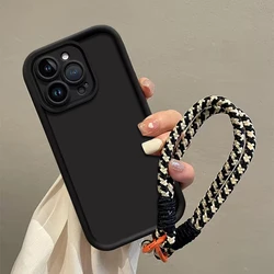 Sleek Black Matte Phone Case with Woven Lanyard - Galaxy Note20 Ultra (HE - P0 - PJ08)