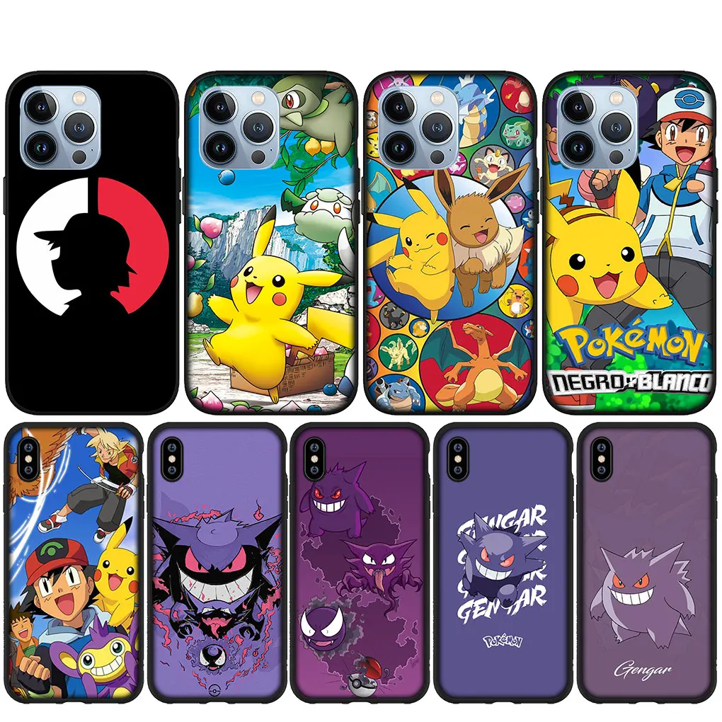 Pokemon Pikachu Go Gengar Custodia Morbida Per Iphone 14 13 12 Mini 11 Pro Xs Max X Xr 6 7 6S 8 Plus + Se Custodia Per Telefono