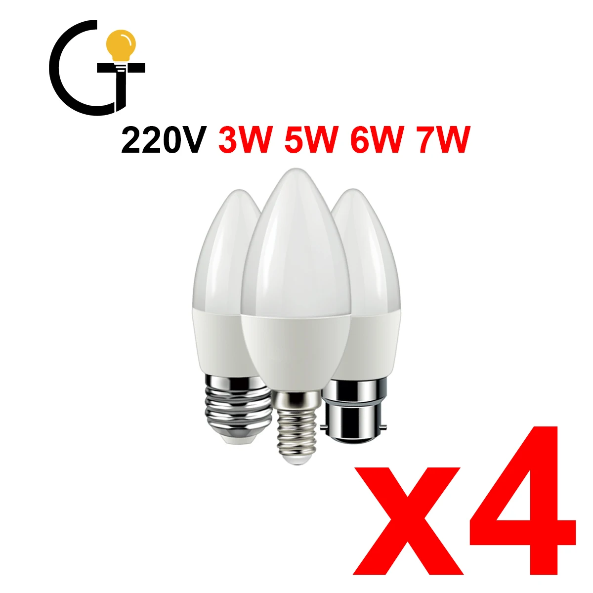 Светодиодная лампа-свеча C37, 3 Вт, 5 Вт, 6 Вт, 7 Вт, E14, E27, B22, 220 В переменного тока, теплый белый, холодный белый свет, лампа для украшения дома, 4 шт. 8 шт энергосберегающие лампы для гольфа 110 220 в переменного тока g45 c37 e14 e27 b22 3 вт 5 вт 6 вт 7 вт лампы для украшения дома