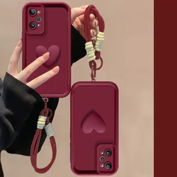 3D Hart Hand Strap Back Cover voor Smartphones