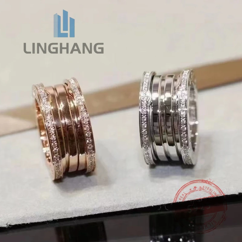 

1:1Customized Best-selling Brand Diamond Inlaid Women Diamond Ring S925 Silver Fashion Party Luxury Jewelry Valentine's Day Gift