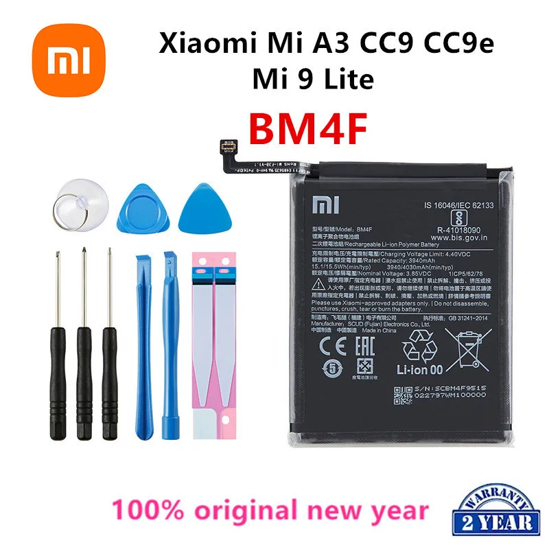 

Xiao mi 100% Orginal BM4F 4030mAh Battery For Xiaomi Mi A3 CC9 CC9e Mi 9 Lite High Quality Phone Replacement Batteries +Tools