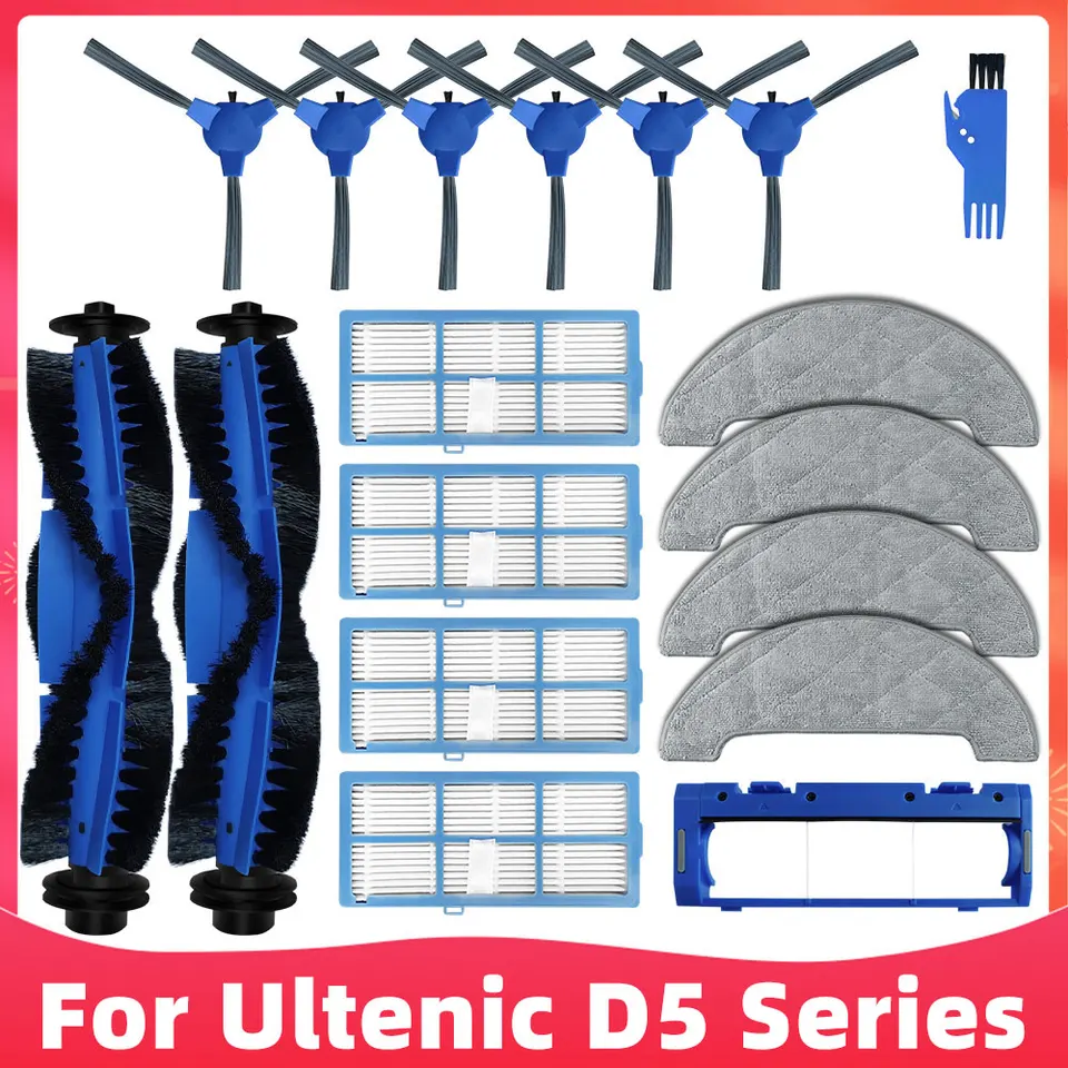 Set Ricambi Per Robot Aspirapolvere D5 Series (D5S / Pro / Pro+) - Spazzole, Filtri, Moci E Strumento Pulizia