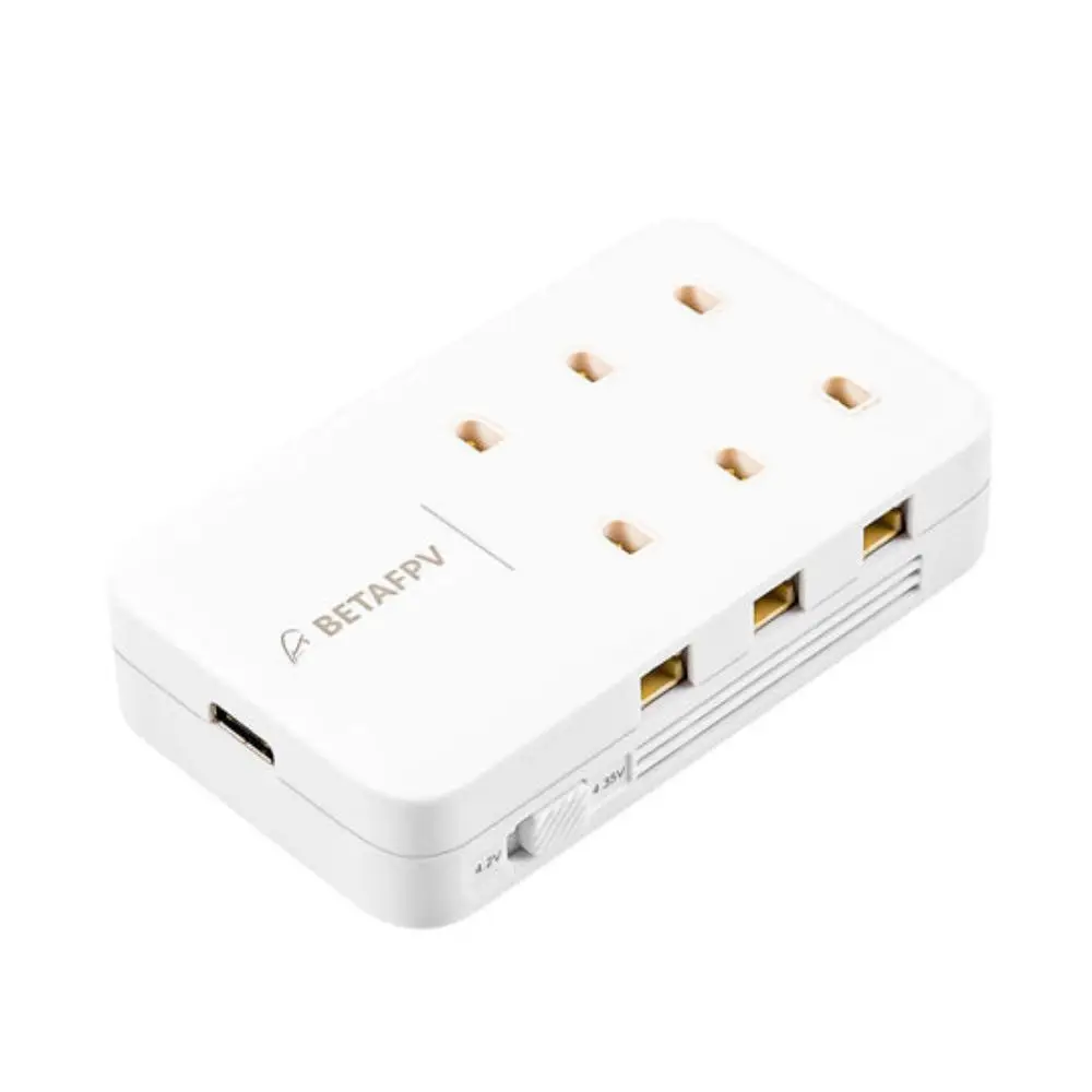 Vue arrière du chargeur multiport 6 ports 1S pour batteries BT2.0/PH2.0 avec câble USB-C