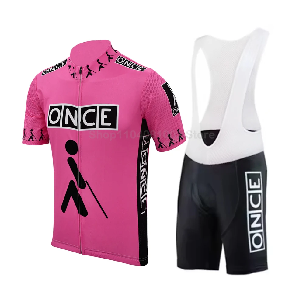 Once Team Retro Cycling Jersey Set Bike Wear Clothing Mtb Jersey Breathable Maillot Ciclismo Hombre