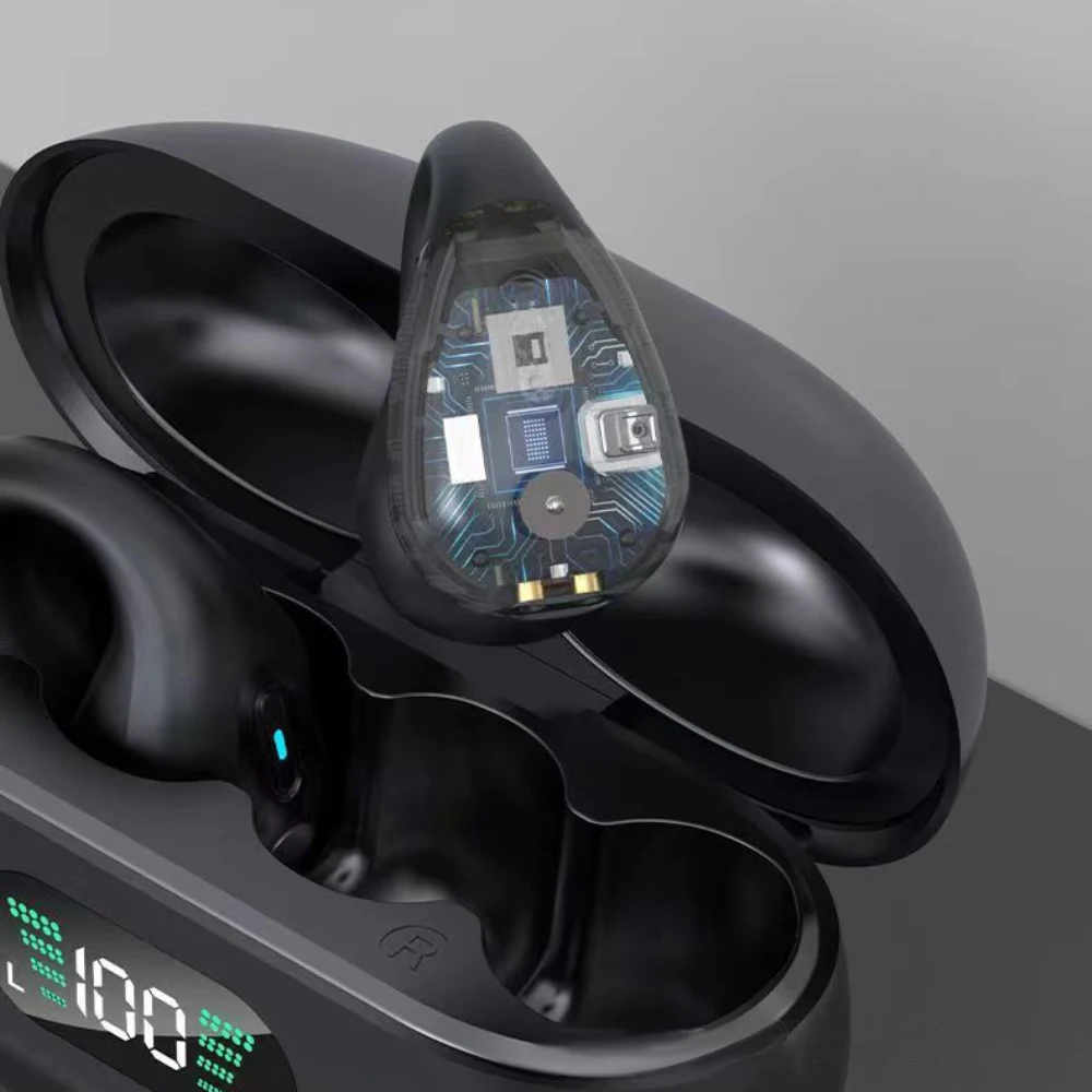 Фото Спортивные наушники, не повреждающие уши, bluetooth-совместимая гарнитура, наушники-вкладыши с клипсой и костной проводимостью №4