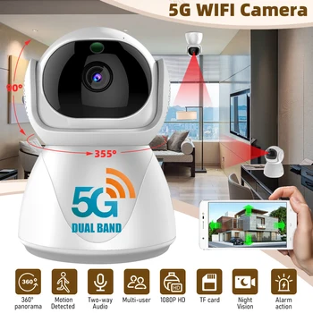 5G Indoor Wifi Camera HD 360° dual-frequency Surveillance Security Camera Night Vision Auto Tracking Baby Monitoring Camera 2