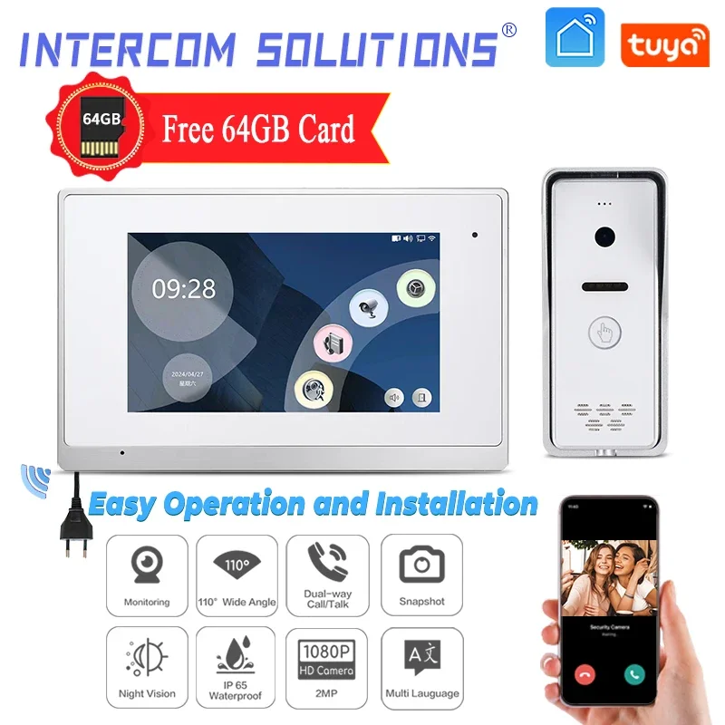 

Factory Network Cable Cat 5/ Cat 6 Video Door Phone Home Door Bell Villa Apartment Ip Intercom System