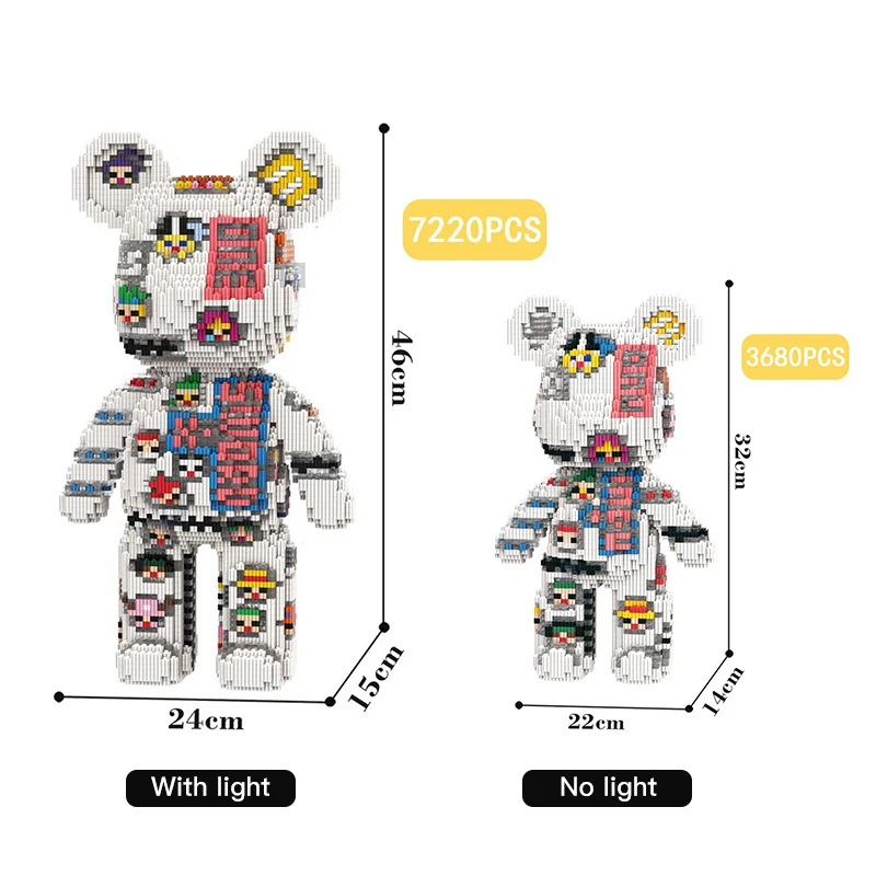 Kids gift Supreme compatible LEGO brick e super white violent bear puzzle  building bricks living room ornaments men and women welcome consultation