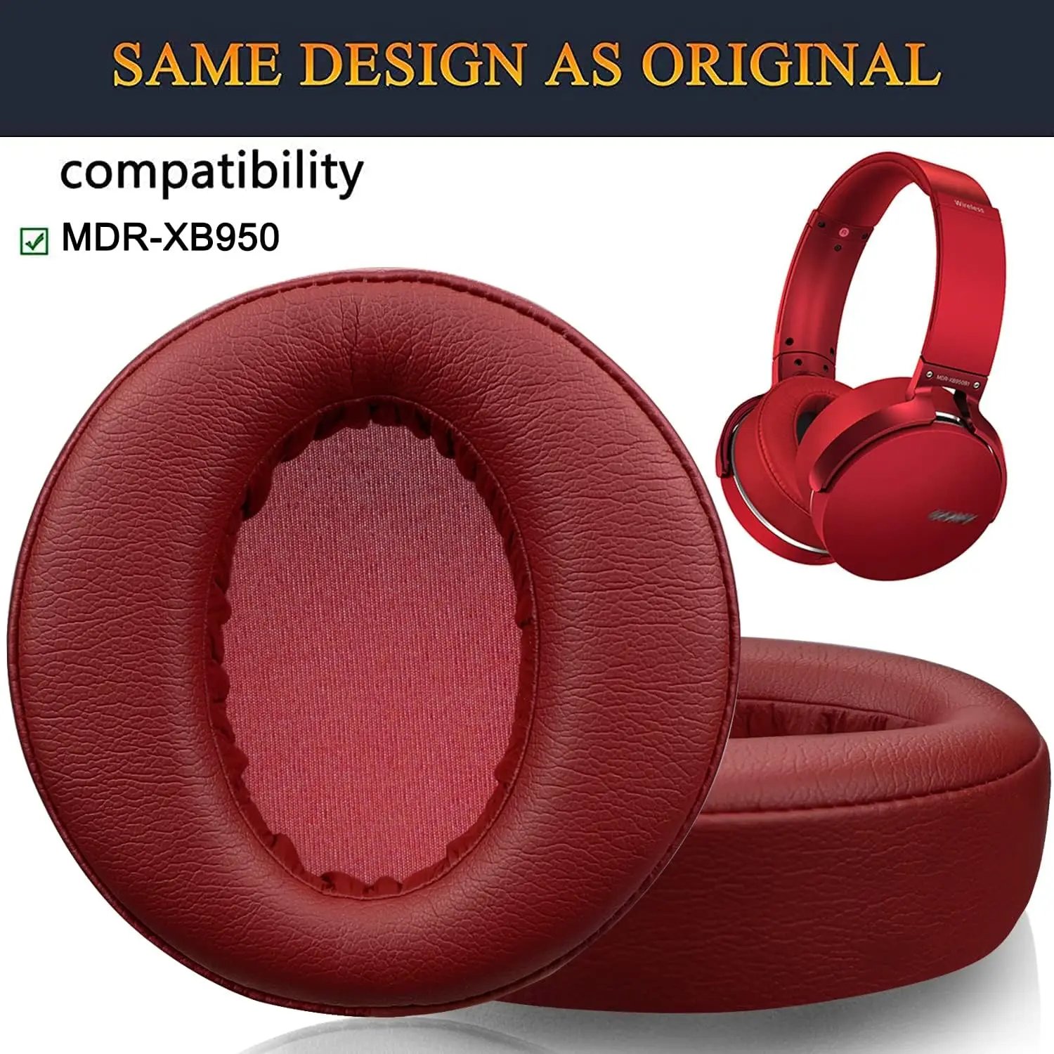 Sony-fone de ouvido de couro, fone de