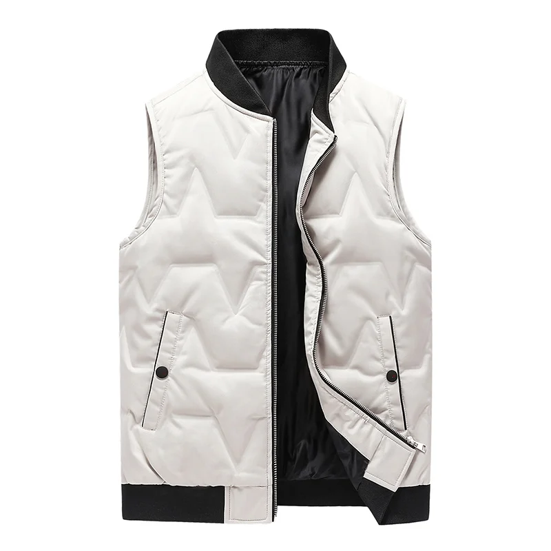 

New Youth Trend Leisure Stand Collar Sports Down Vest Korean Version Winter Men'S Warm Fashion Shoulder Sleeveless Jacket