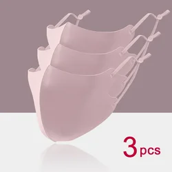 Breathable Silk Cotton Face Mask Set - Washable & Reusable, Anti-Dust & Windproof (3pcs Pink)