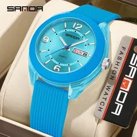 SANDA Quartz Watch for Women Waterproof Auto Date Week Elegant Luxury Ladies Sports Wristwatch Waterproof Analog Women's Watch