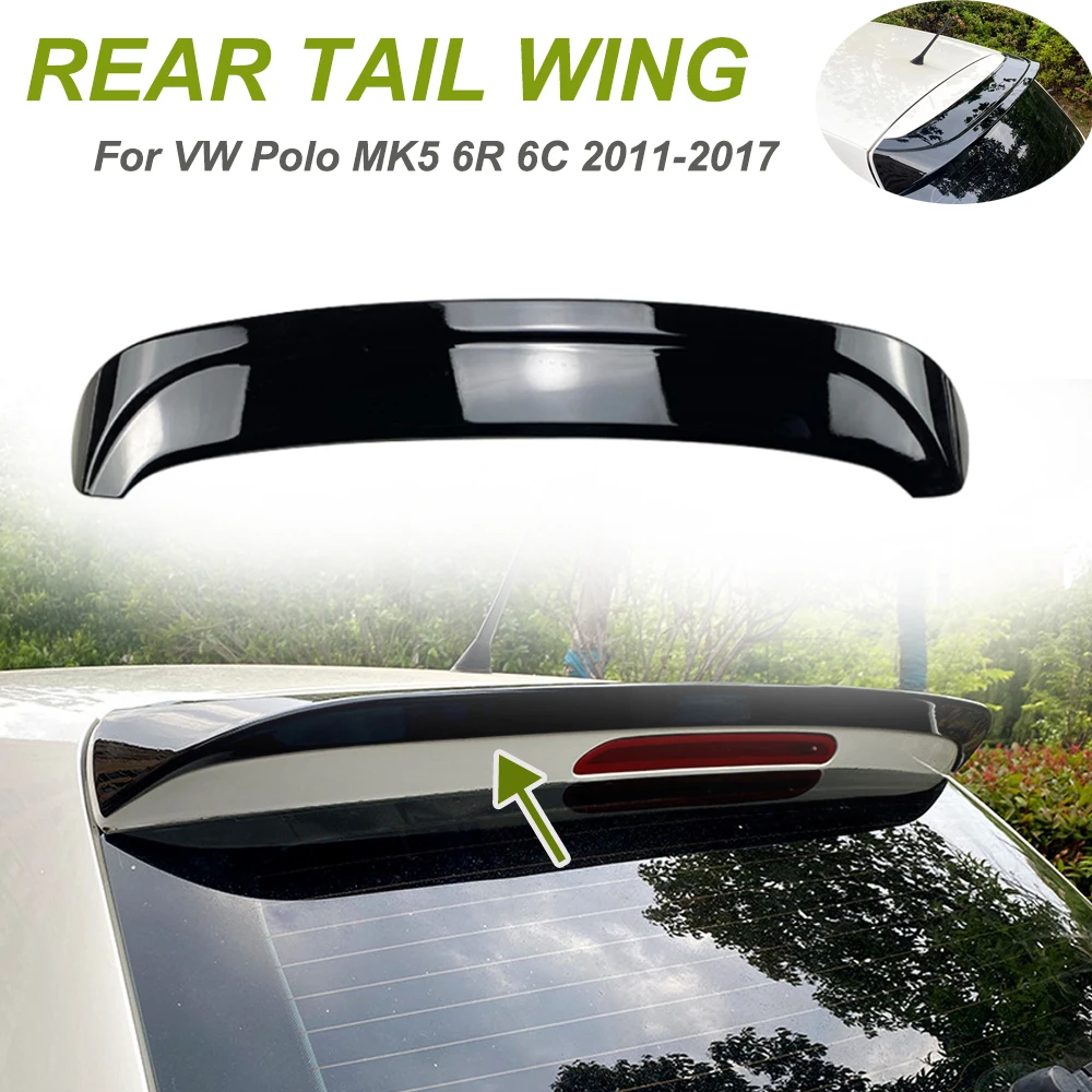 VW 폴로 MK5 6R 6C 2011-2017 용 자동차 후면 트렁크 고정 윙 립 스포..