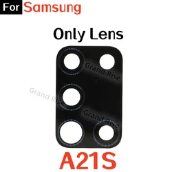 Rear Smartphone Camera Glass Lens Replacement with Frame and Adhesive Sticker (A21S(Lens))