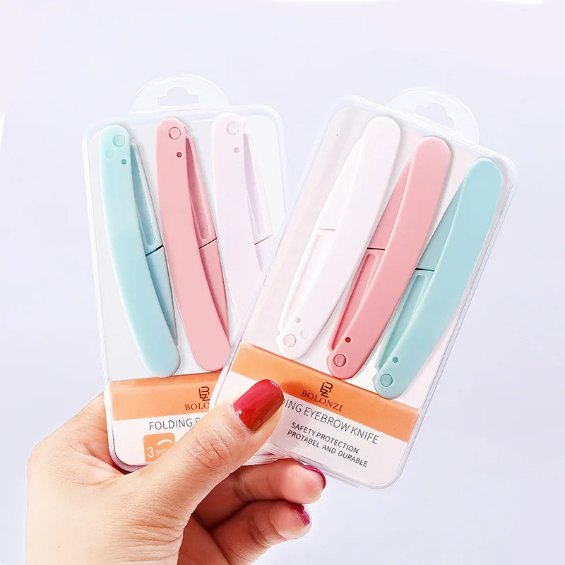 Foldable Eyebrow Trimmer for Women Replaceable Blades Beginner's Kit