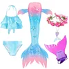 2026 Kids Girl Swimming Tail Mermaid Costume Cosplay Children Swimsuit Fantasy Beach Bikini Add Monofin Fin Halloween Cl