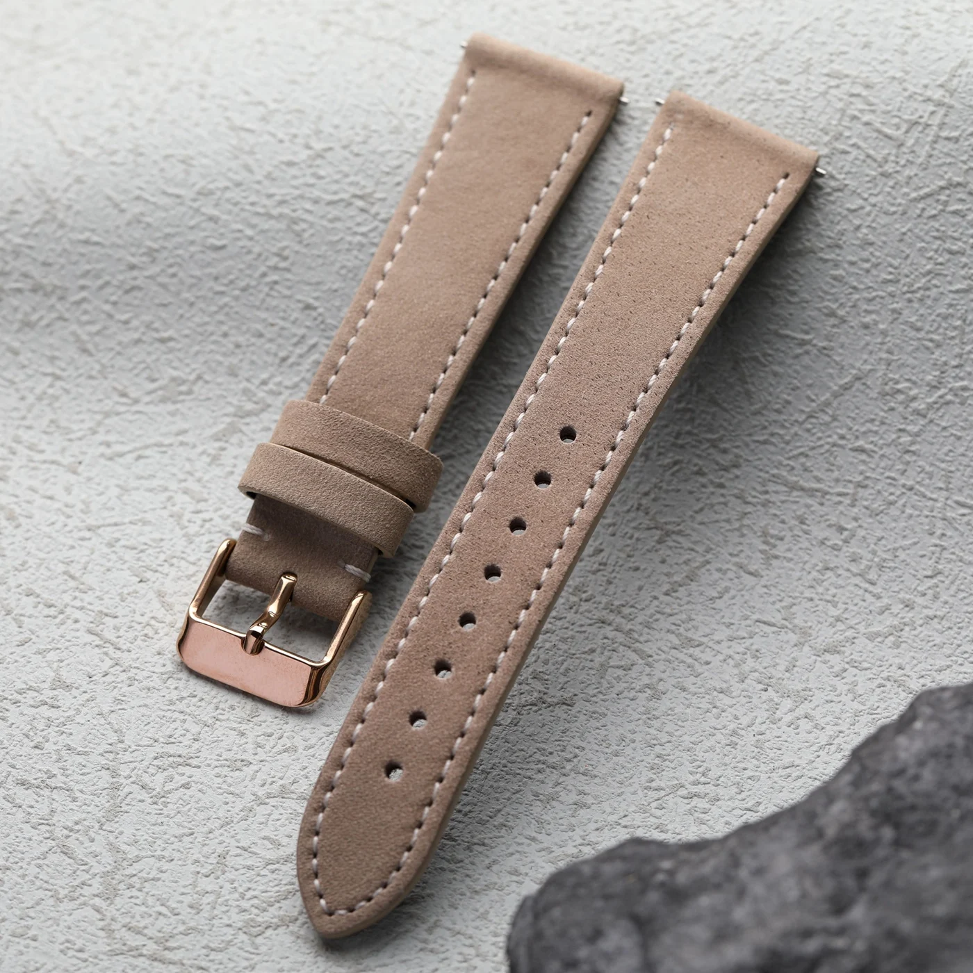 Italian Handmade Frosted Leather Strap – Soft Quick Release