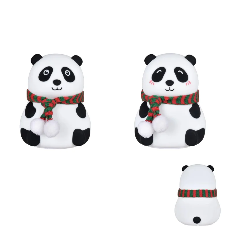 Panda Silicone Lamp Usb Rechargeable Color Shooting Small Night Light Led Cute Cartoon Small Night Light For Children To Relieve Alx Cozyhood Corner