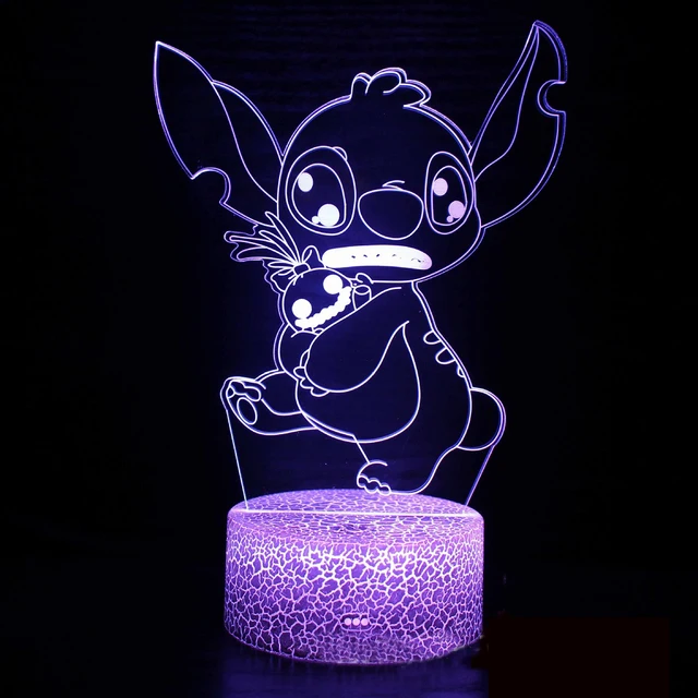 Lilo Stitch Led Night Light Figures Toy Star Baby Usb Colorful Touch Remote  Control 3d Desk Lamp Night Light Kids Birthday Gift - AliExpress