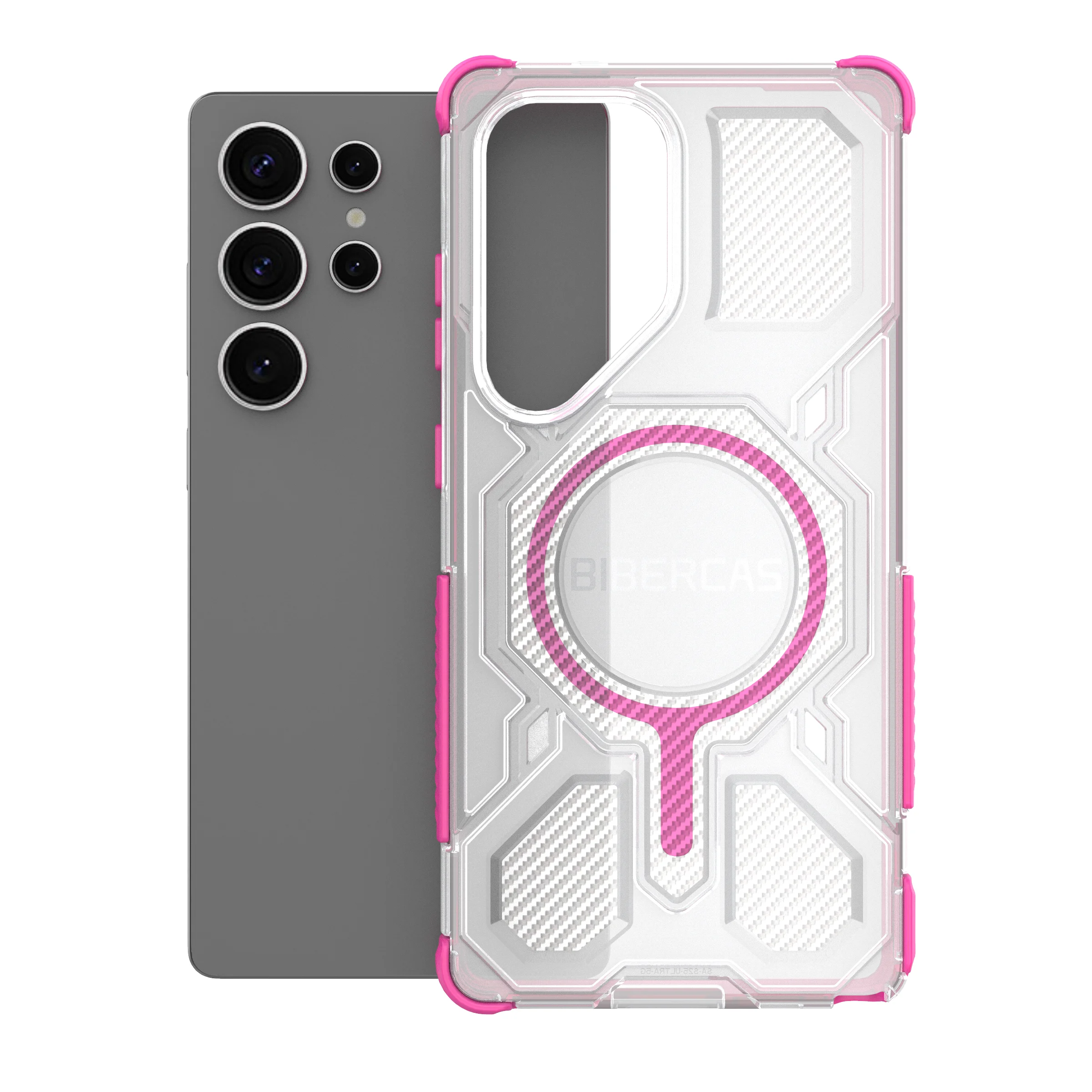 Magnetic Military Armor Phone Case with Wireless Charging & Anti-Drop Protection