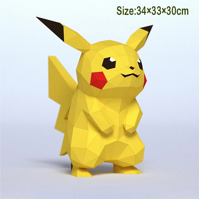 32 cm alta pokemon pequeno dragão de fogo artesanal diy modelo de papel  tridimensional pavimento-standing geométrico polígono ornamento - AliExpress