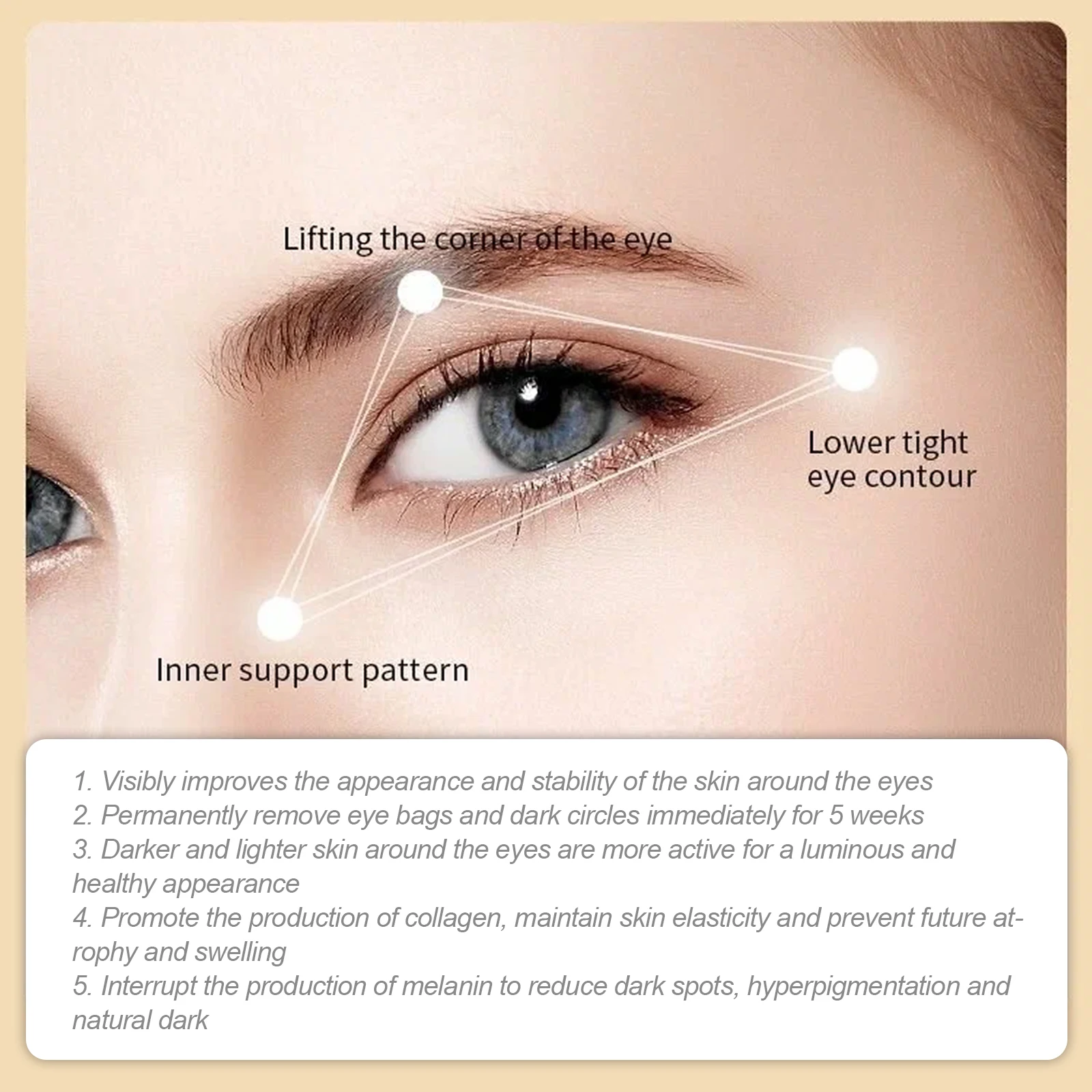 Collagen Eye Mask 24k Gold Reduce Wrinkle Dark Circles Fade Fine Line Remove Eye Bag Puffiness Fat Granules Moisturizing Tighten