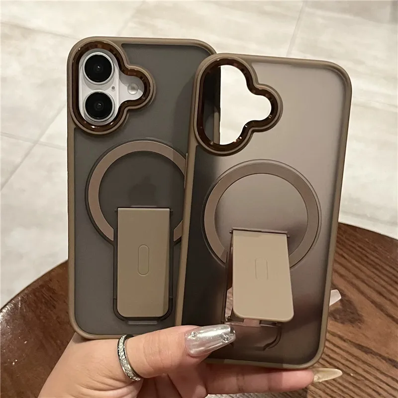 Luxury Magnetic Folding Stand with Matte Translucent Back Cover