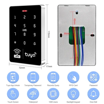 5YOA Wifi Tuya Door Access Control System Set Waterproof RFID Keypad Controller APP Remote Unlock Electric Magnetic Strike Locks 1