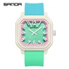 SANDA SD9084 Fashion Students Quartz Watch Simple Waterproof Silicone Strap Casual Sports Boys Girls Watches