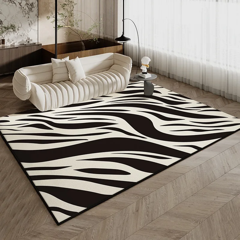 Abstract Black White Striped Rug Art Luxury Decorative Carpet Soft Large Size Living Room Carpets Machine Washable Bedroom Rugs 3