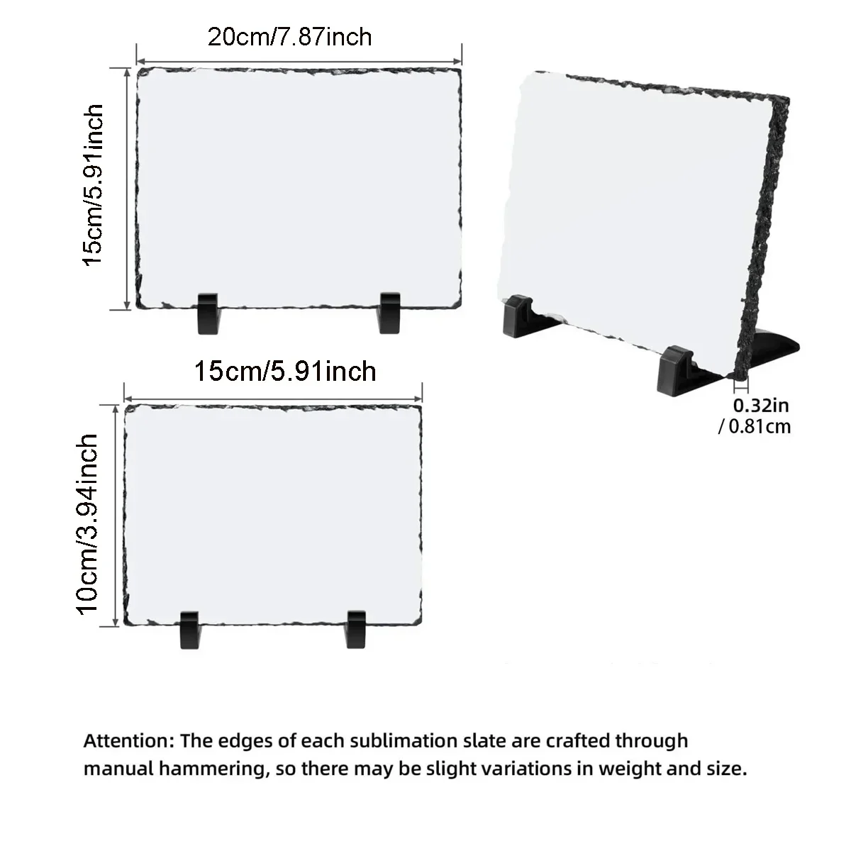1 Pc Personalized Sublimation Slate Blank Rectangular Heat Transfer Photo Frame Display Stand Heat Tape DIY Projects photo frame