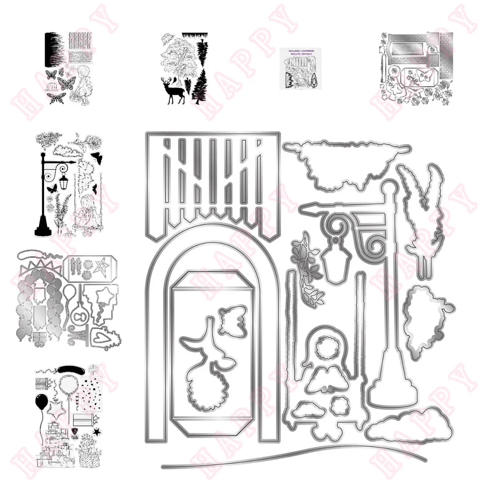 

New Woodland Beauties and Butterflies Have a Simple and Happy Day Cut Dies Stamps Scrapbooking Diy Decoration Greeting Card Mold
