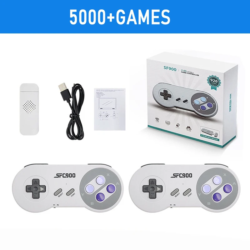 Retro Game Console With Dual Wireless Controllers For Tv Hdmi_voghion.com