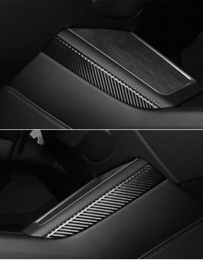 Für Tesla Model 3 Highland 2024 Modell Y Juniper 2025, hergestellt aus Alcantara, Mittelkonsole, Seitenverkleidungsaufkleber, Auto-Innenzubehör – Detail 23