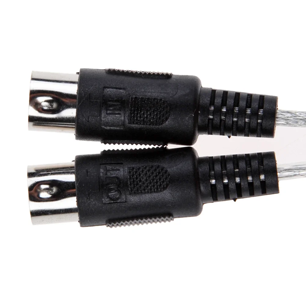 1 PC USB To MIDI Cable Converter PC To Synthesizer Music Studio Keyboard Interface USB Cable IN-OUT MIDI Converter Adapter Cord