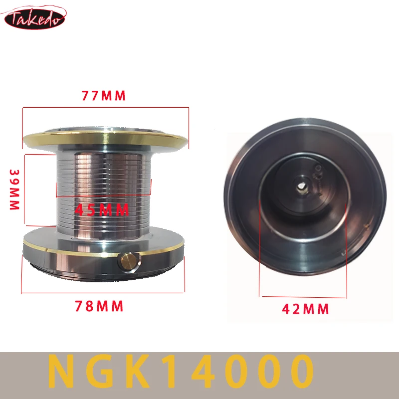 Spinning Fishing Reels Fishing Reels 1PCS NGK8000 -14000S Spare Wire Cup Spinning Fishing Reels Spool Surf Feed Wire Cup Metal Spool Carp Fishing Reel Coil
