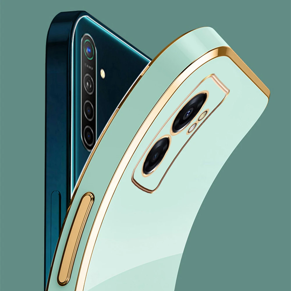 Luxury Shockproof Silicone Back Cover with Square Plating